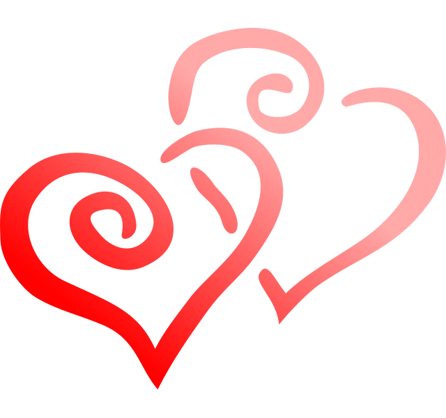 Grafika dveh src za Valentinovo