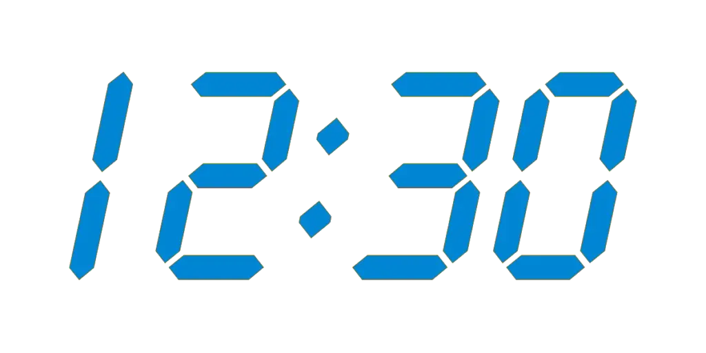 Prikaz časa 12:30 digitalne ure